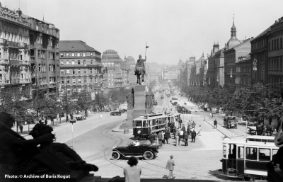 View of Wenceslas Square from the National Museum in 1928